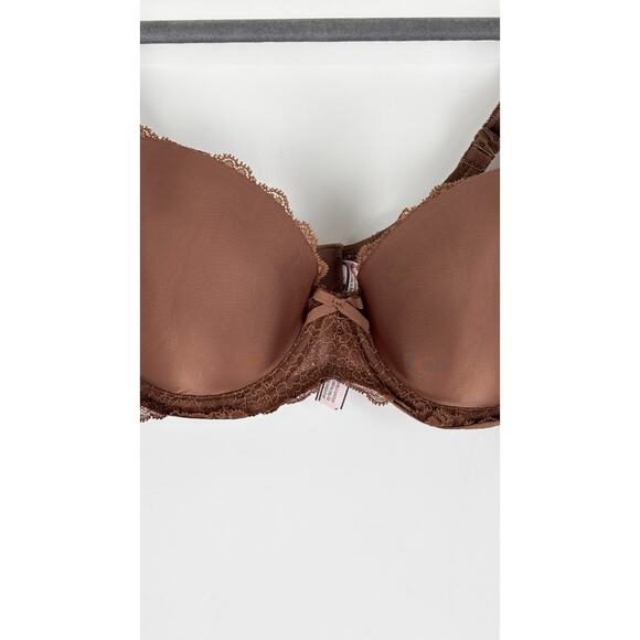Victorias Secret Smooth Lace Lightly Lined Classic Demi Bra Womens 38B New Brown - Picture 2 of 9